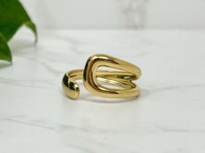 Gold chunky ring adjustable - chunky, ring,
