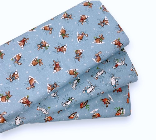 Robin christmas cotton fabric - christmas,
