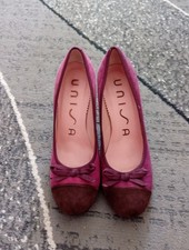 Ladies Heeled Plum Shoes Size