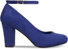 Women Ladies Block Heel Ankle Strap Work Court Evening Dress Girls Shoes Pumps