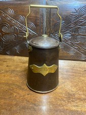 19th Century Tin Brass & Copper Dairy / Milk Can - E.Lamb 6.5 inches