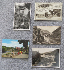 5 Vintage postcards N. Wales - LLANBERIS PRESTATYN LLANGOLLEN RHAYADER