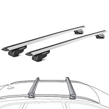 Aerodynamic Roof Rack Wing Bars Silver 142cm Universal for Raised Rails