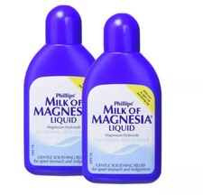 Milk of Magnesia Liquid Mint Flavor Gentle Soothing Relief 200ml Choose Pack Siz