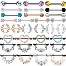 14g nipple bar ring piercing - 14g,