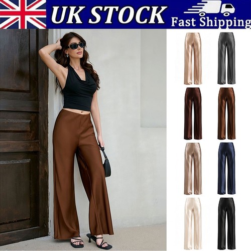 Women satin wide leg - satin,