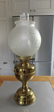 Brass vintage Duplex paraffin/ oil lamp 20" 50cm high