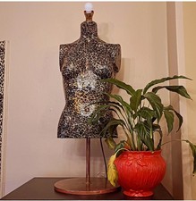 Quirky Table Lamp. Mannequin Lighting. Leopard Print Floor Lamp. 