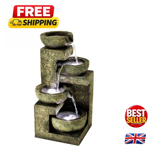 Rustic tier garden fountain - rustic, 4-tier