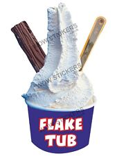 Ice cream van sticker Flake tub Plain stickers 99 whippy sundae trailer decals