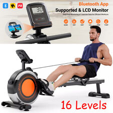 16 Levels LCD Magnetic Rowing Machine Rower for Gym Body Fitness Cardio Workout