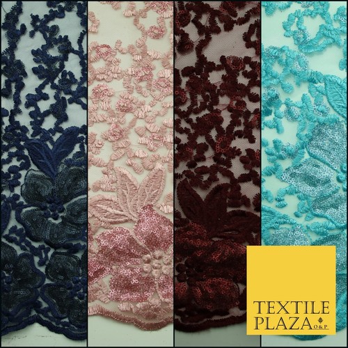 Sequin embroidery border net - sequin,