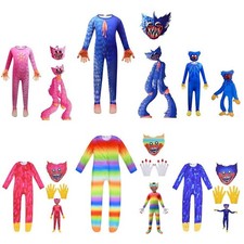 Playtime Costume Huggy Wuggy Cosplay Jumpsuit Mask Kids Fancy Dress Outfit