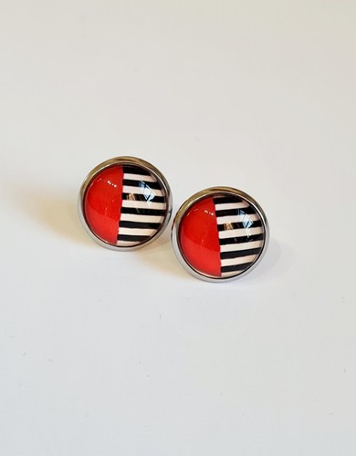 Black white and red - white,