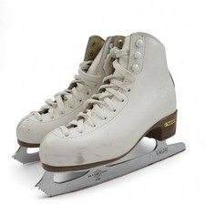 Risport Laser Ice Skates 230 C UK 2  White Leather Womenswear Figure - Preloved