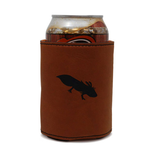 Axolotl engraved leather - axolotl, can