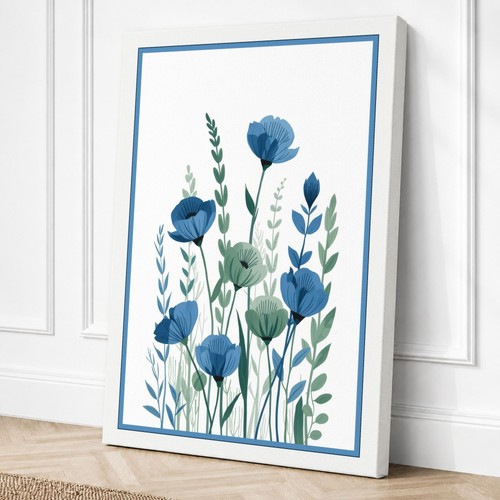 Blue carnations watercolour - blue,
