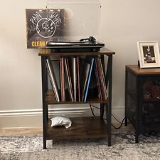Industrial Vinyl Record Stand Media Stereo Cabinet Shelf Hifi Storage Side Table