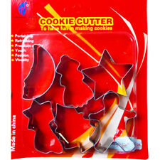 6Pcs Metal Cookie Cutter Set Star Tree Bell Angel Gingerbread Biscuit Shapes