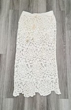 New With tags Zara Crochet Cream Midi Skirt Size Small