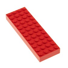 1X Lego Base Plate 4X12 Red
