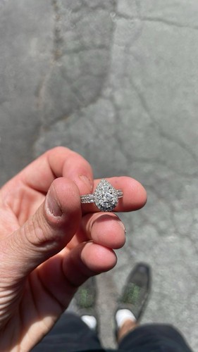 White gold engagement ring - white,