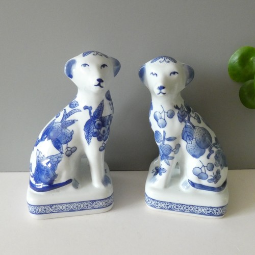 Pair porcelain dogs - pair,