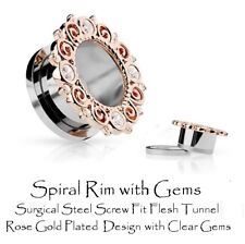  Steel Flesh Tunnel - Ear Plug Stretcher - Screw Fit - Double Flare