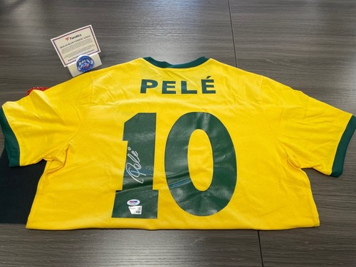Pele autographed soccer jersey - pele,