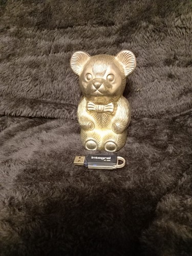 Vintage brass teddy - vintage, bear