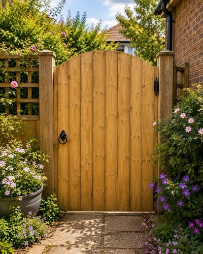 Wooden garden gate heavy - garden, gate|