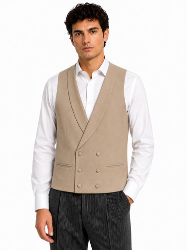 Beige wool waistcoat buff - beige,