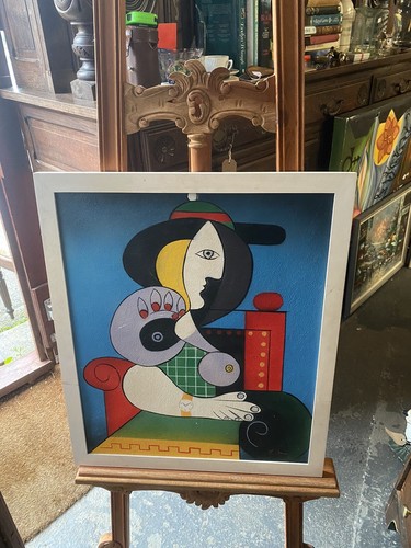 Picasso style oil board - oil, on