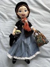Official Disney Store Mary Poppins Soft Plush With Parrot Umbrella & Bag 18”
