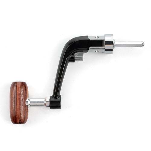 Black folding reel handle - black,