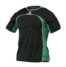 ❤️ Gilbert Atomic Senior Black/Green Top Rugby Body Armour Shoulder Pads Large