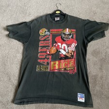 San Francisco 49ers Jerry Rice #80 Wide Receiver T Shirt Size XL Black . 1990
