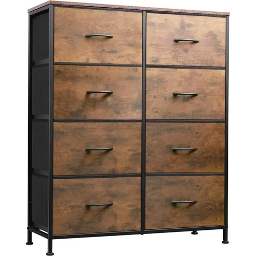 Rustic brown drawer chest of - brown, 8-drawer
