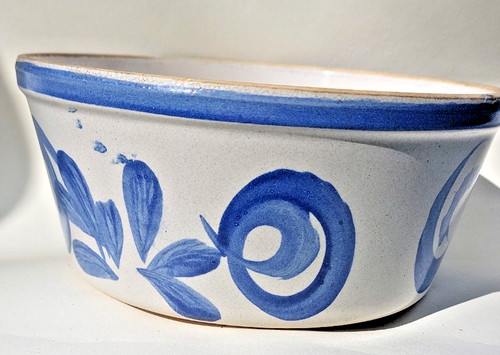 Blue salt glaze - vase, flowers