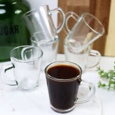 Glass Flared Espresso Cups Set Of 6 70ml Round Clear Hot Drink Coffee Shot Mugs