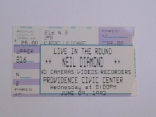 Neil Diamond Round Concert Ticket Stub Old Vintage June 9, 1993 Providence RI #2