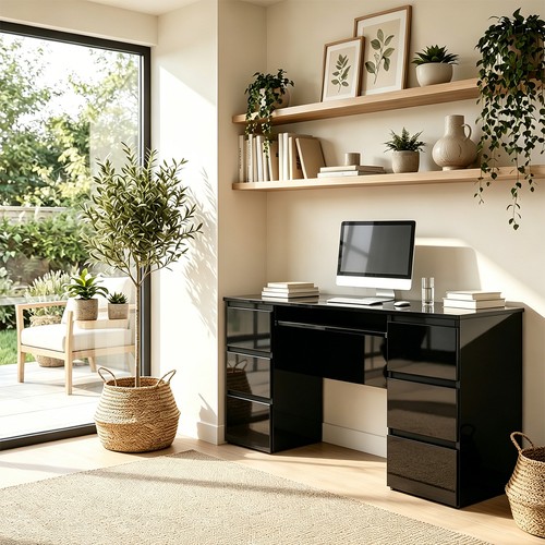 New black dressing table high - black,