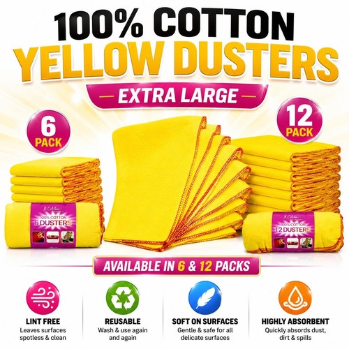 Yellow dusters cleaning - yellow,