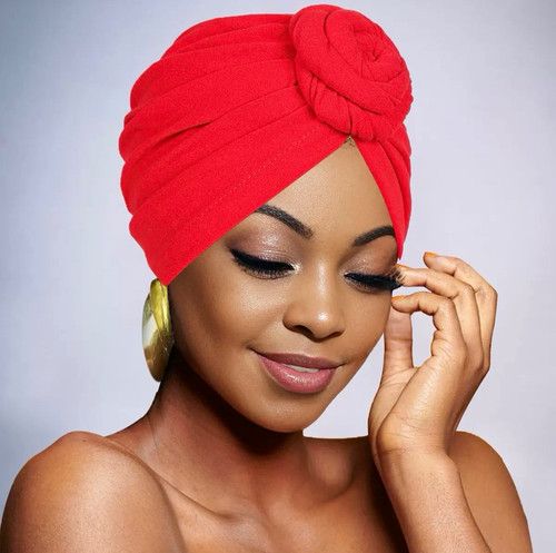 Women red turban head - women’s, wrap
