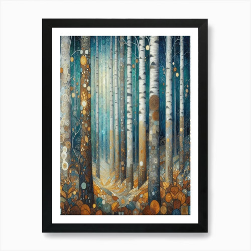 Gusta klimt birch forest art - gusta,