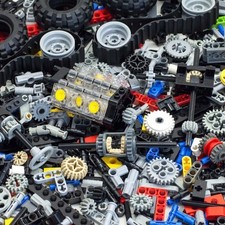 LEGO TECHNIC 100 SMALL PIECES RANDOM MIX RODS CONNECTORS PINS WHEELS GEARS COGS