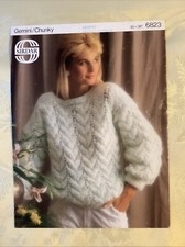 Sirdar Gemini knitting pattern 6823. Sweater, Chunky 30-36" Original.