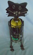 Metal Sculpture Cat Wine Bottle Holder Cartoon Wine Rack Home Decoration ap H12"
