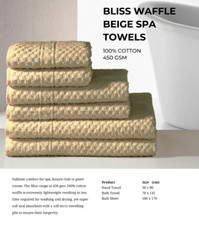 100% Cotton Waffle Spa Hand Towels Beige (10 pack)