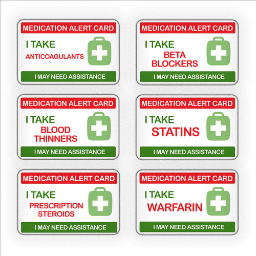 Medication alert card - alert, |